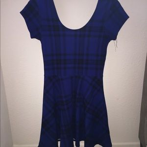 Plain blue and black dress